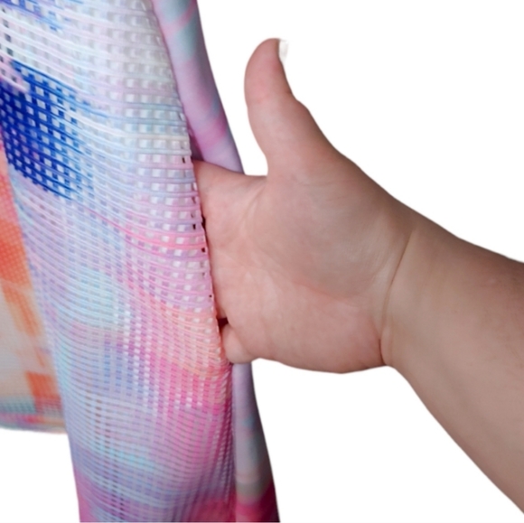 Julia Jordan Pink Abstract Colorful Mesh Shift Pocket Dress Women's Plus Size 14 - Picture 6 of 9